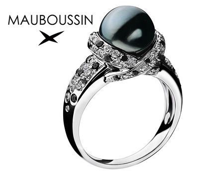 ... grey cultured pearl symbol of rareness, black and white diamond pavÃ©